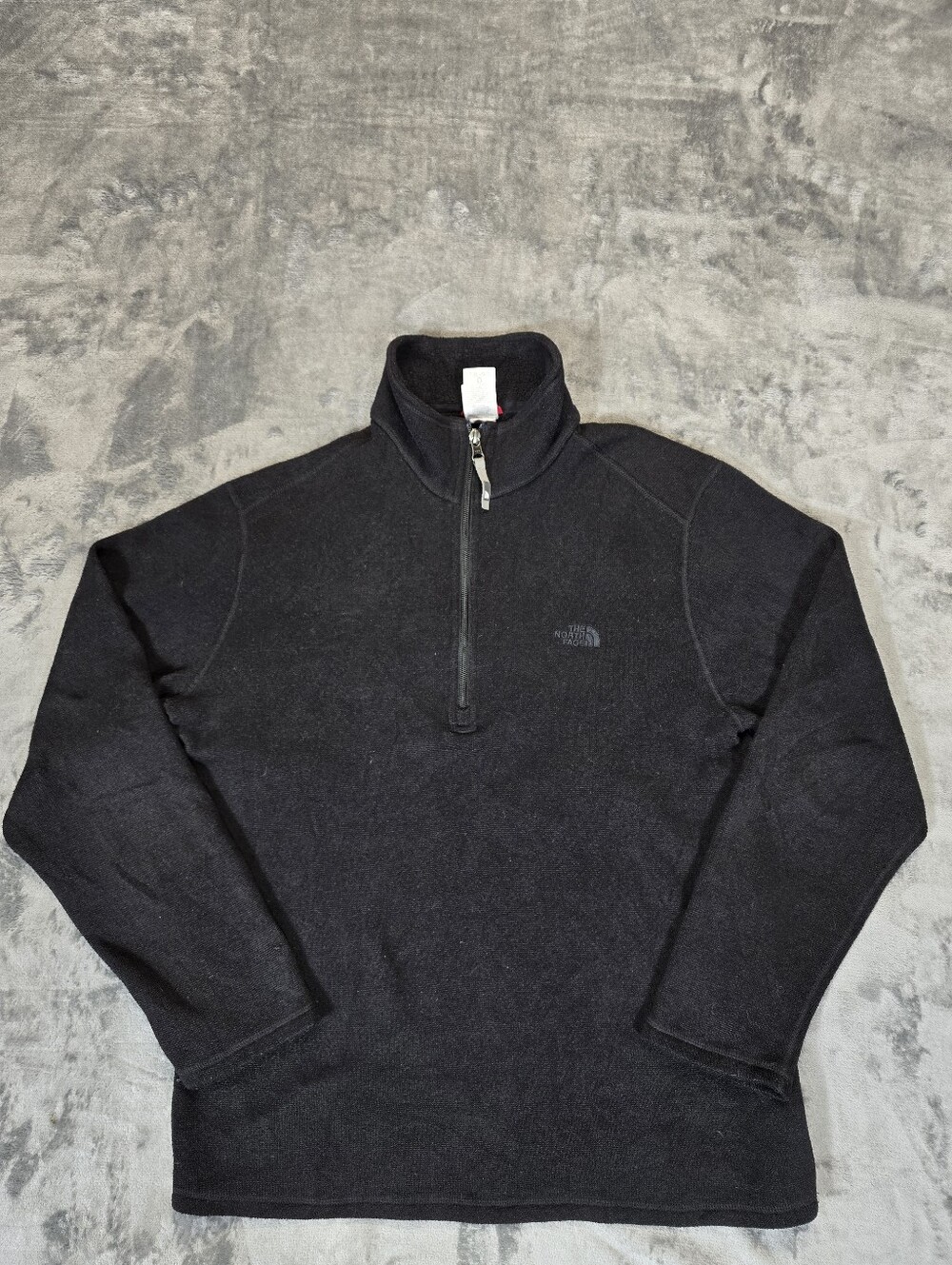 Vintage Y2K The North Face 1/3 Zip Fleece Pullover Sweater Size Large Black